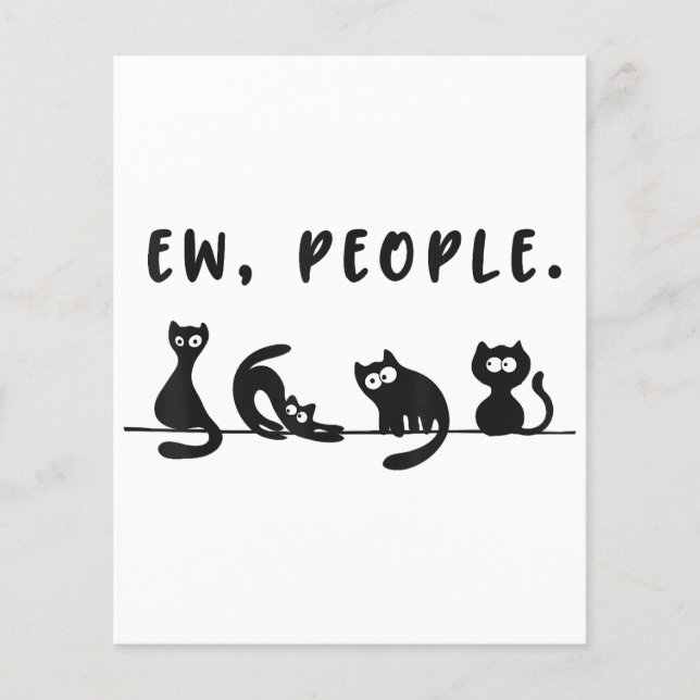 Black cat shirt funny womens ew people meowy cat l (Front)