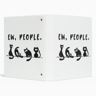 Black cat shirt funny womens ew people meowy cat l 3 ring binder