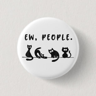 Black cat shirt funny womens ew people meowy cat l button