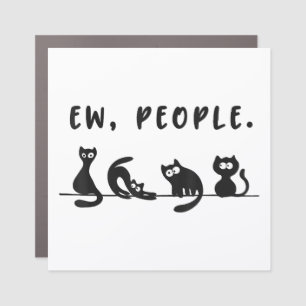 Black cat shirt funny womens ew people meowy cat l car magnet