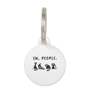 Black cat shirt funny womens ew people meowy cat l pet ID tag