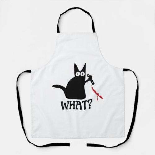 Black Cat Shirt Murderous Cat With Knife Cats Apron