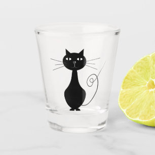 Black cat shot glass