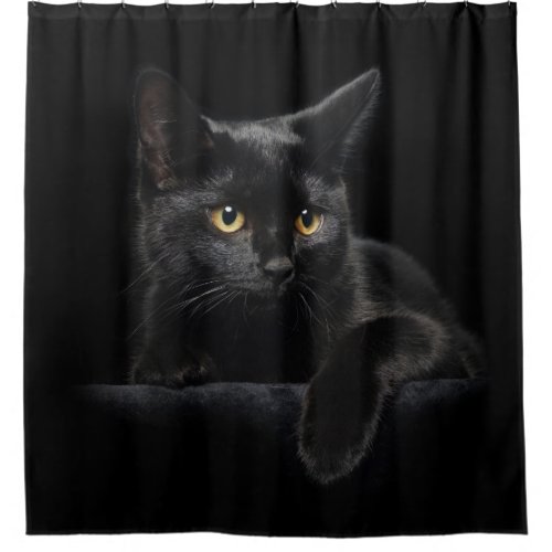 Black Cat Shower Curtain