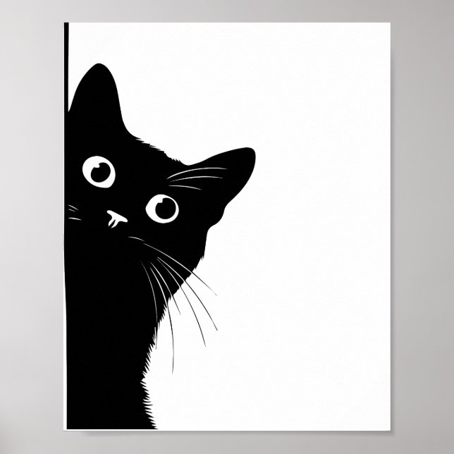 Black Cat Side Look Poster for Cate Lovers (Front)