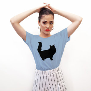 BLACK CAT SILHOUETTE ART T-SHIRTS
