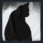 Black Cat Silhouette Bandana<br><div class="desc">Black Cat Silhouette  
Backside image of black cat turning head to the side. Smoky hazy background.</div>