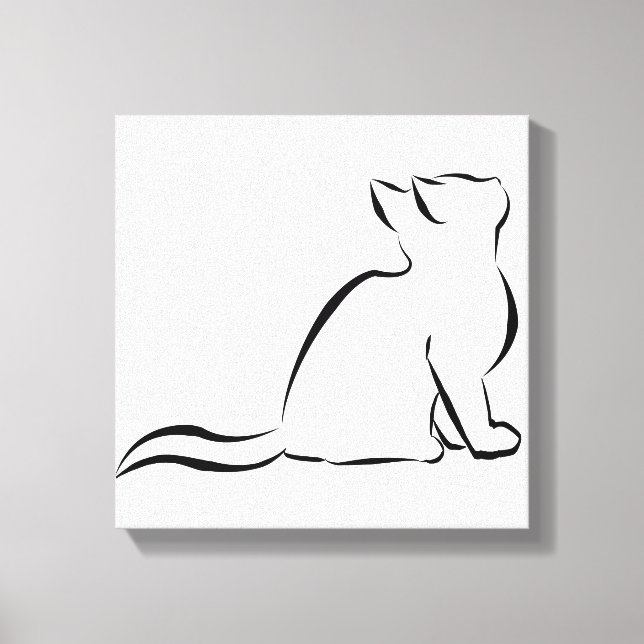 Black cat silhouette canvas print (Front)