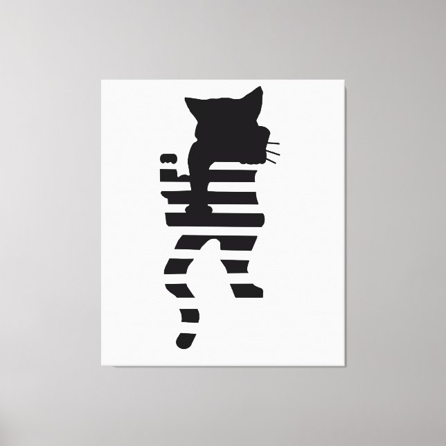 Black Cat Silhouette  Canvas Print (Front)