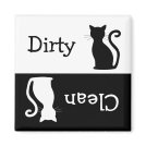 Black Cat Silhouette Clean Dirty Dishwasher Cute Magnet Black Cat Silhouette Clean Dirty Dishwasher Cute Magnet