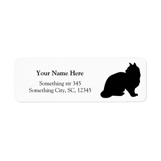 Black cat silhouette custom address labels (Front)