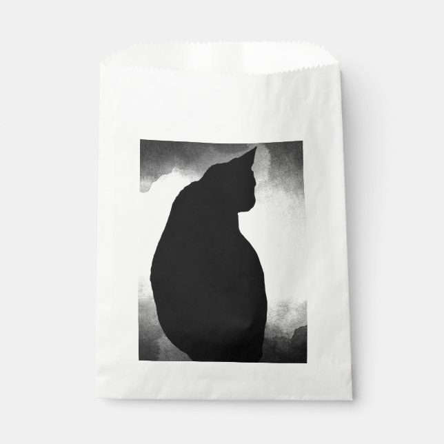 Black Cat Silhouette Favor Bags (Front)