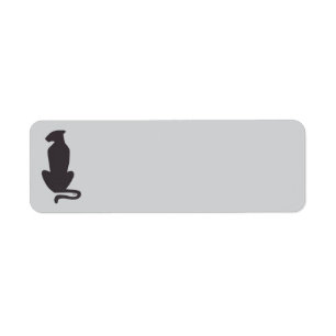 Black Cat Silhouette gray return address labels