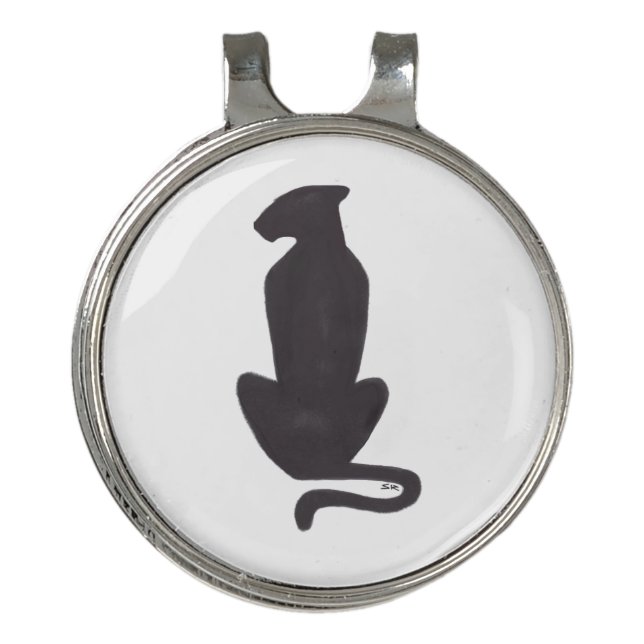 Black Cat Silhouette hat clip (Front)