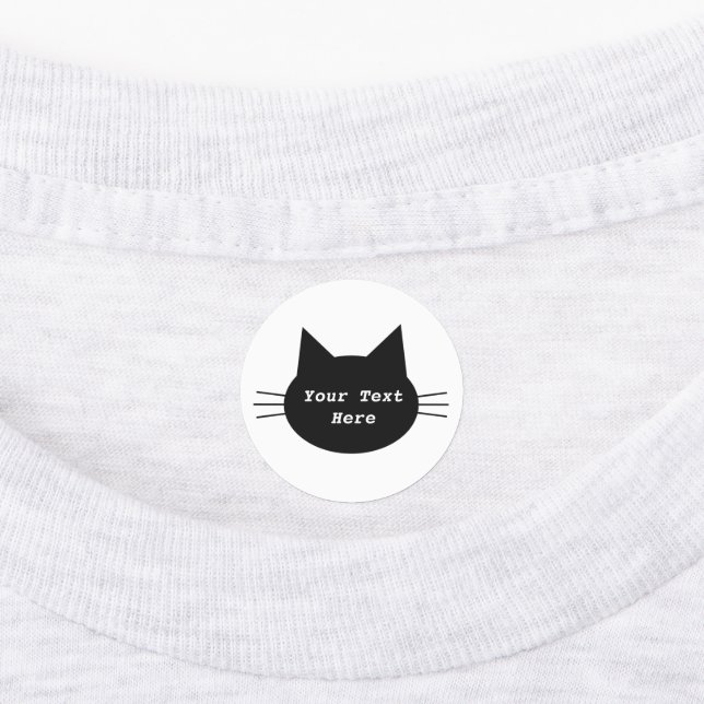 Black Cat Silhouette Kids' Labels (Affixed)