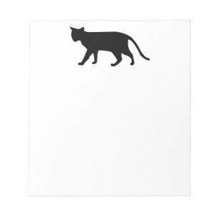 Black Cat Silhouette Kitten Purr Meow Simple Art Notepad