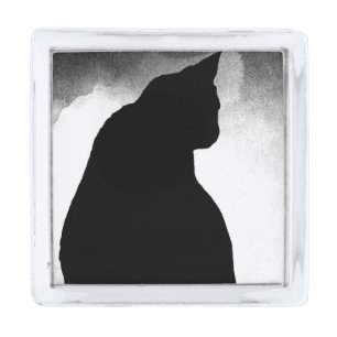 Black Cat Silhouette Lapel Pin