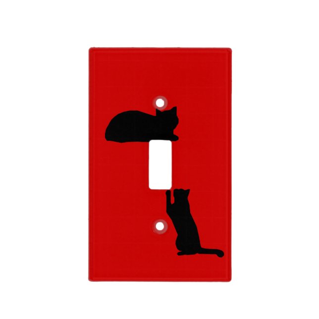 Black Cat Silhouette Light Switch Cover (Front)