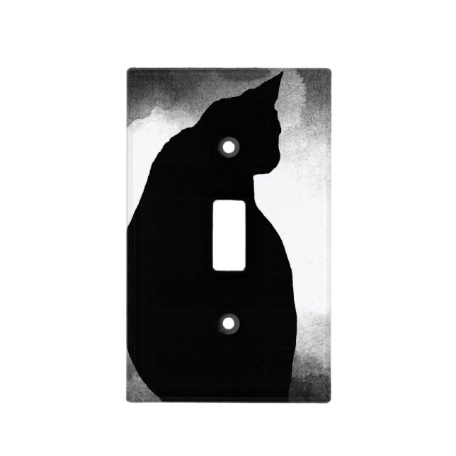 Black Cat Silhouette Light Switch Cover (Front)