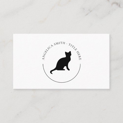 Black Cat Silhouette Logo Business Card