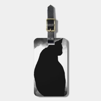 Black Cat Silhouette Luggage Tag