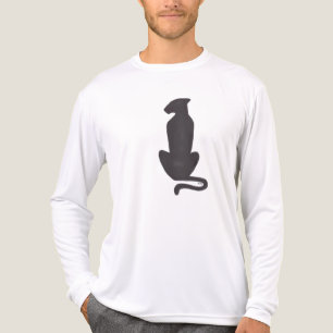 Black Cat Silhouette men white long sleeve shirt