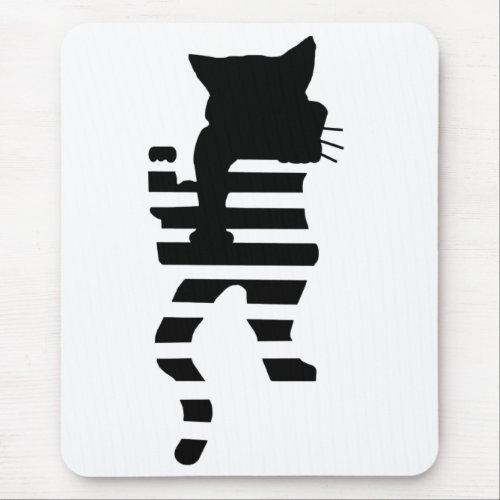 Black Cat Silhouette  Mouse Pad