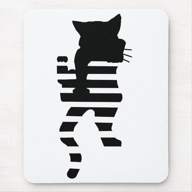 Black Cat Silhouette  Mouse Pad (Front)
