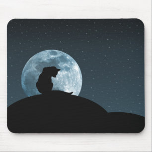 Black Cat Silhouette Mousepad