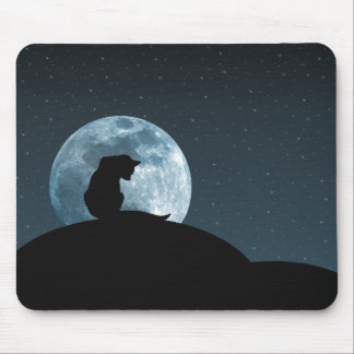 Black Cat Silhouette Mousepad