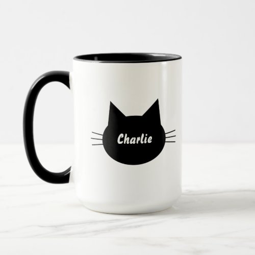 Black Cat Silhouette Mug