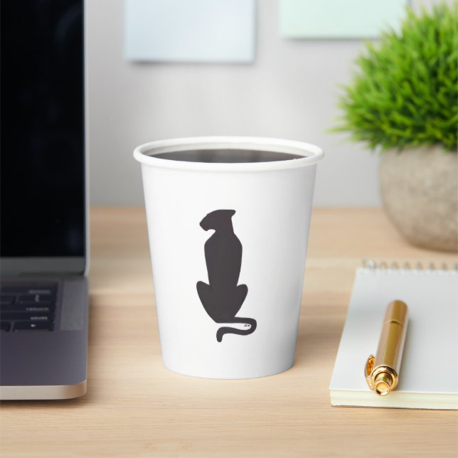 Black Cat Silhouette paper cups (Insitu)