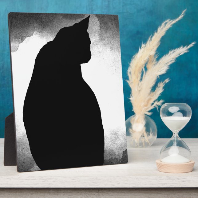 Black Cat Silhouette Plaque (Side)