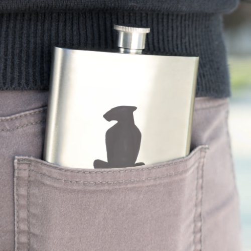Black Cat Silhouette stainless steel flask