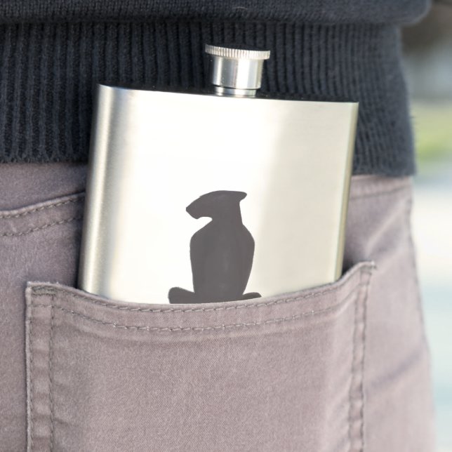 Black Cat Silhouette stainless steel flask (In Situ)