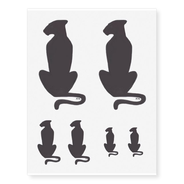 Black Cat Silhouette temporary tattoo 6 (Front)