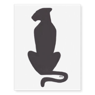Black Cat Silhouette temporary tattoo large