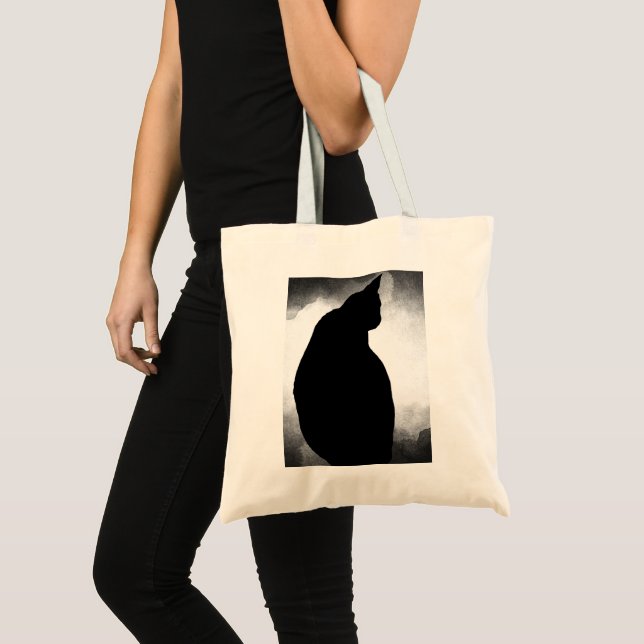 Black Cat Silhouette Tote Bag (Front (Product))