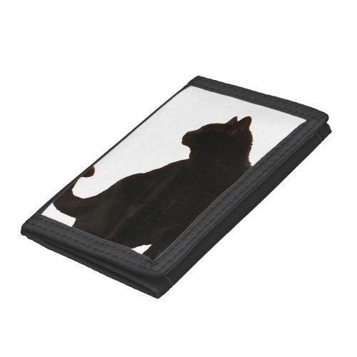 Black Cat Silhouette Tri_fold Wallet