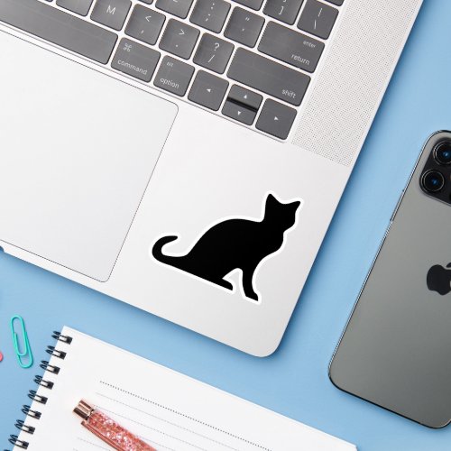 Black cat silhouette vinyl sticker