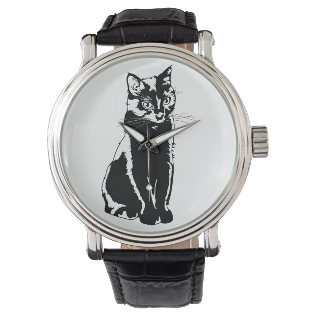Black Cat Silhouette Watch (Front)