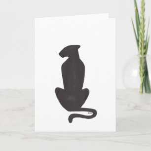 Black Cat Silhouette white greeting card