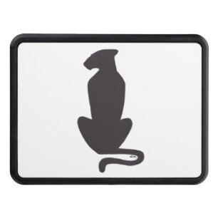 Black Cat Silhouette white hitch cover receiver