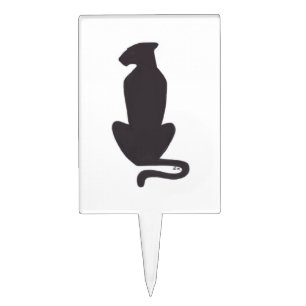 Black Cat Silhouette white rectangle cake picks