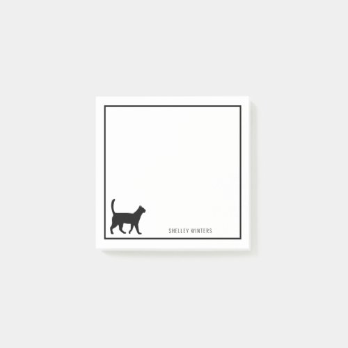 Black Cat Silhouette with name Post_it Notes