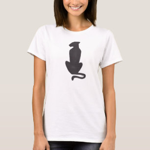 Black Cat Silhouette women white T-shirt
