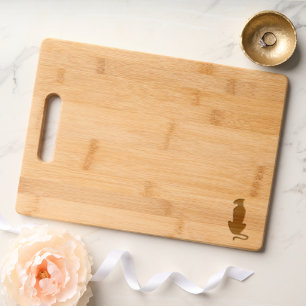 Black Cat Silhouette wooden cutting board