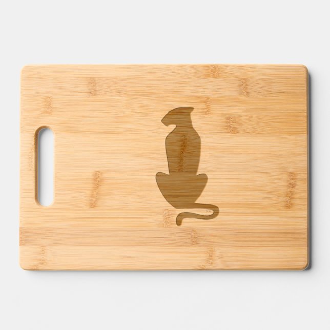 Black Cat Silhouette wooden cutting board (Front)