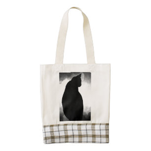 Black Cat Silhouette Zazzle HEART Tote Bag