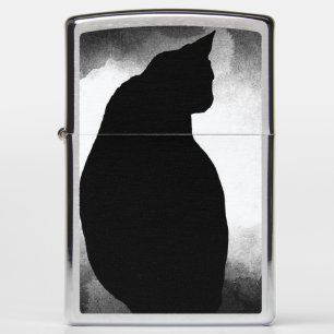 Black Cat Silhouette Zippo Lighter